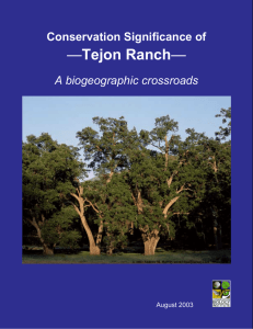 Tejon Ranch Conservation Significance of A biogeographic crossroads August 2003