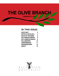 THE OLIVE BRANCH IN THIS ISSUE: