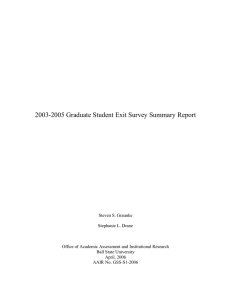 2003-2005 Graduate Student Exit Survey Summary Report