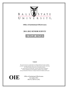 2011-2012 SENIOR SURVEY  SUMMARY REPORT Office of Institutional Effectiveness