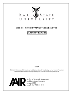 2010-2011 WITHDRAWING STUDENT SURVEY  SUMMARY REPORT