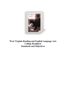 West Virginia Reading and English Language Arts College Readiness Standards and Objectives