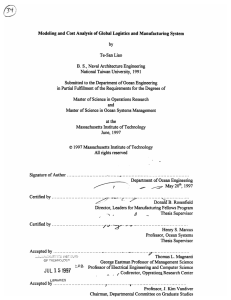 Modeling  and Cost Analysis  of Global  Logistics ... by Te-San  Liao B. S.,