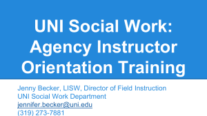UNI Social Work: Agency Instructor Orientation Training