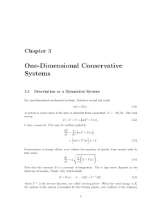 One-Dimensional Conservative Systems Chapter 3 3.1
