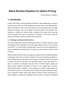 Black-Scholes Equation for Option Pricing 1. Introduction