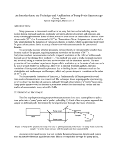 An Introduction to the Technique and Applications of Pump-Probe Spectroscopy