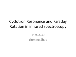 Cyclotron Resonance and Faraday Rotation in infrared spectroscopy PHYS 211A Yinming Shao