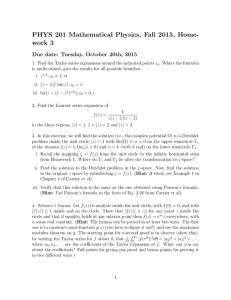PHYS 201 Mathematical Physics, Fall 2015, Home- work 3