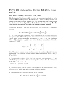 PHYS 201 Mathematical Physics, Fall 2015, Home- work 6