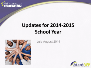 Updates for 2014-2015 School Year July-August 2014