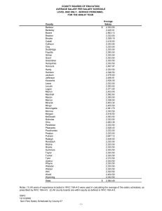 COUNTY BOARDS OF EDUCATION AVERAGE SALARY PER SALARY SCHEDULE