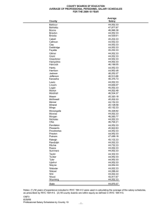 COUNTY BOARDS OF EDUCATION AVERAGE OF PROFESSIONAL PERSONNEL SALARY SCHEDULES Average