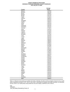 COUNTY BOARDS OF EDUCATION AVERAGE OF SERVICE PERSONNEL SALARY SCHEDULES Average