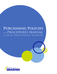 Purchasing Policies Procedures Manual and