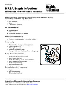 MRSA/Staph Infection  Information for Correctional Residents