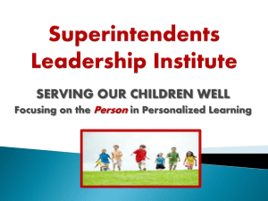 SERVING OUR CHILDREN WELL Person Focusing on the in Personalized Learning