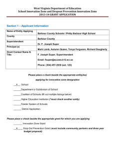 West Virginia Department of Education 2013-14 GRANT APPLICATION