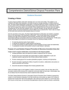 Comprehensive District/School Dropout Prevention Plans Guidance Document Creating a Vision