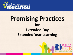 Promising Practices for Extended Day Extended Year Learning