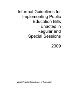 Informal Guidelines for Implementing Public Education Bills Enacted in