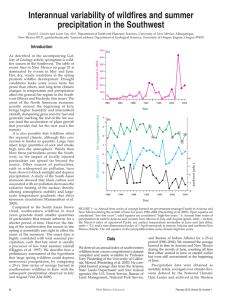 Interannual variability of wildfires and summer precipitation in the Southwest