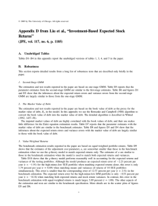 Appendix D from Liu et al., “Investment-Based Expected Stock Returns” A.