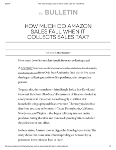 Bulletin How much do Amazon sales fall when it collects sales tax?