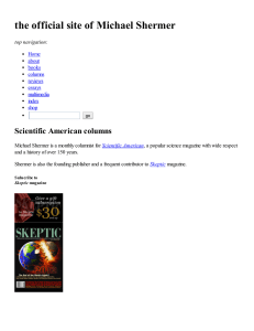 the official site of Michael Shermer Scientific American columns top navigation: Home