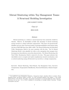 Mutual Monitoring within Top Management Teams: A Structural Modeling Investigation Chen Li 2012-12-05