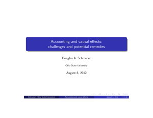 Accounting and causal e!ects: challenges and potential remedies Douglas A. Schroeder