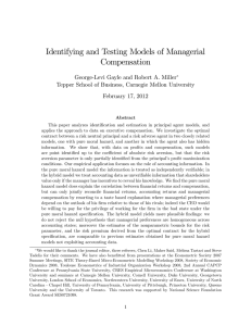 Identifying and Testing Models of Managerial Compensation