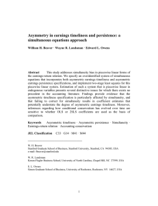 Asymmetry in earnings timeliness and persistence: a simultaneous equations approach