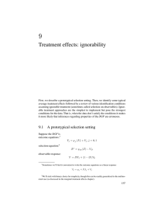 9 Treatment effects: ignorability