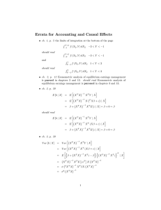 Errata for Accounting and Causal E§ects