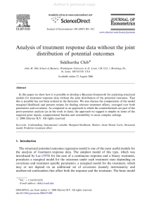Analysis of treatment response data without the joint ARTICLE IN PRESS