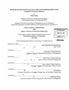 Reducing  the Demand  Forecast  Error Due ... Computer Processor  Industry