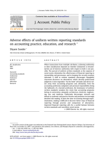 J. Account. Public Policy Adverse effects of uniform written reporting standards