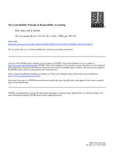 The Controllability Principle in Responsibility Accounting Rick Antle; Joel S. Demski
