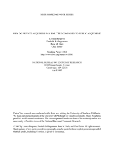 NBER WORKING PAPER SERIES Leonce Bargeron