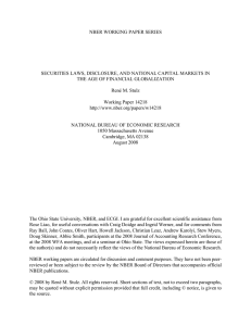 NBER WORKING PAPER SERIES THE AGE OF FINANCIAL GLOBALIZATION