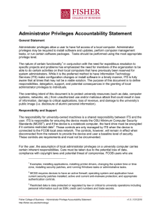 Administrator Privileges Accountability Statement