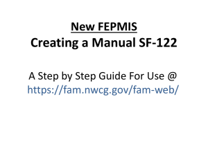 Creating a Manual SF-122 New FEPMIS