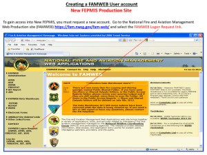 Creating a FAMWEB User account New FEPMIS Production Site
