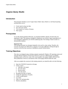 Cognos Query Studio  Introduction