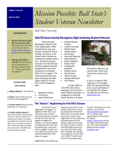 SALUTE Honor Society Recognizes High-Achieving Student Veterans