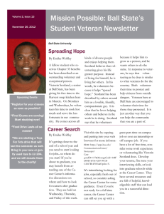 Mission Possible: Ball State’s Student Veteran Newsletter Spreading Hope