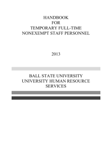 HANDBOOK FOR TEMPORARY FULL-TIME NONEXEMPT STAFF PERSONNEL