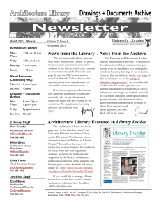 News from the Library  / News from the Archive