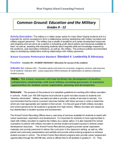 Common Ground: Education and the Military Grades 9 - 12